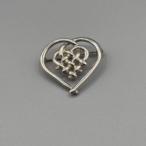 Birks Sterling Silver Celtic Heart Brooch JP300